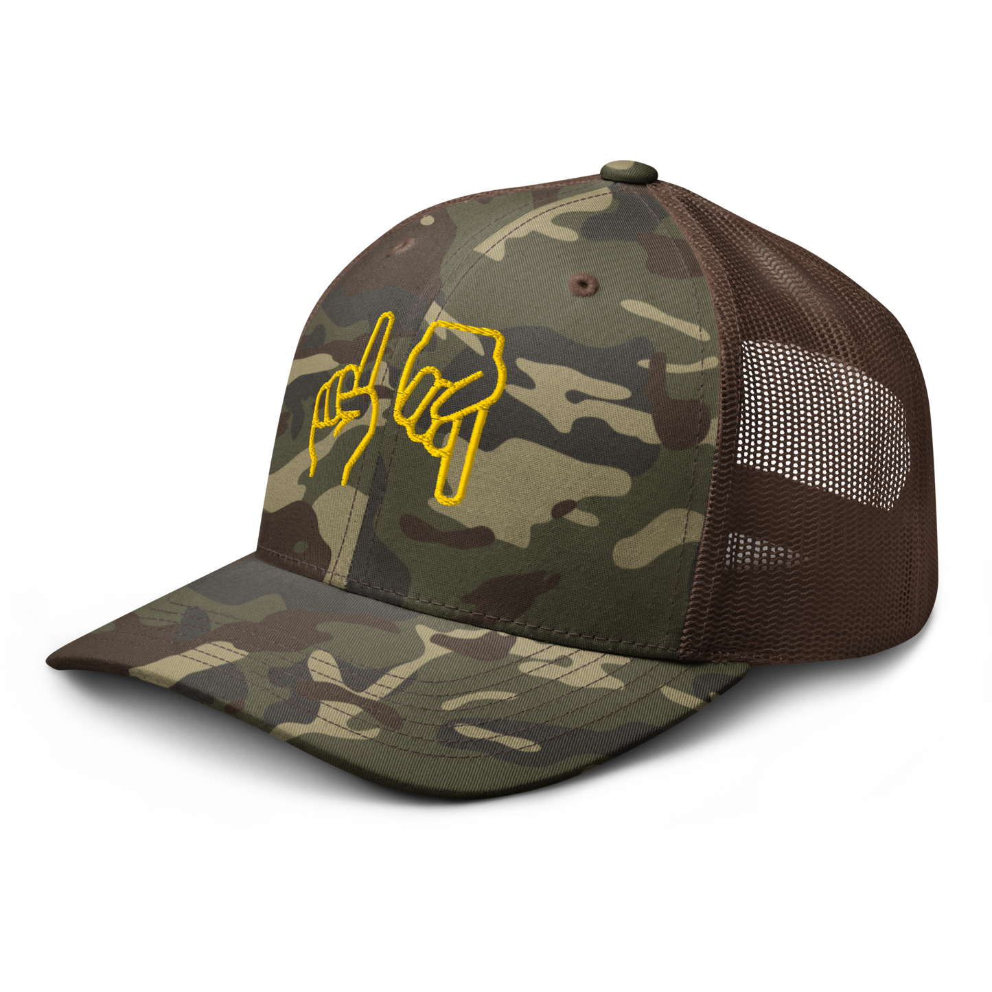 1 DOWN CAMO TRUCKER HAT