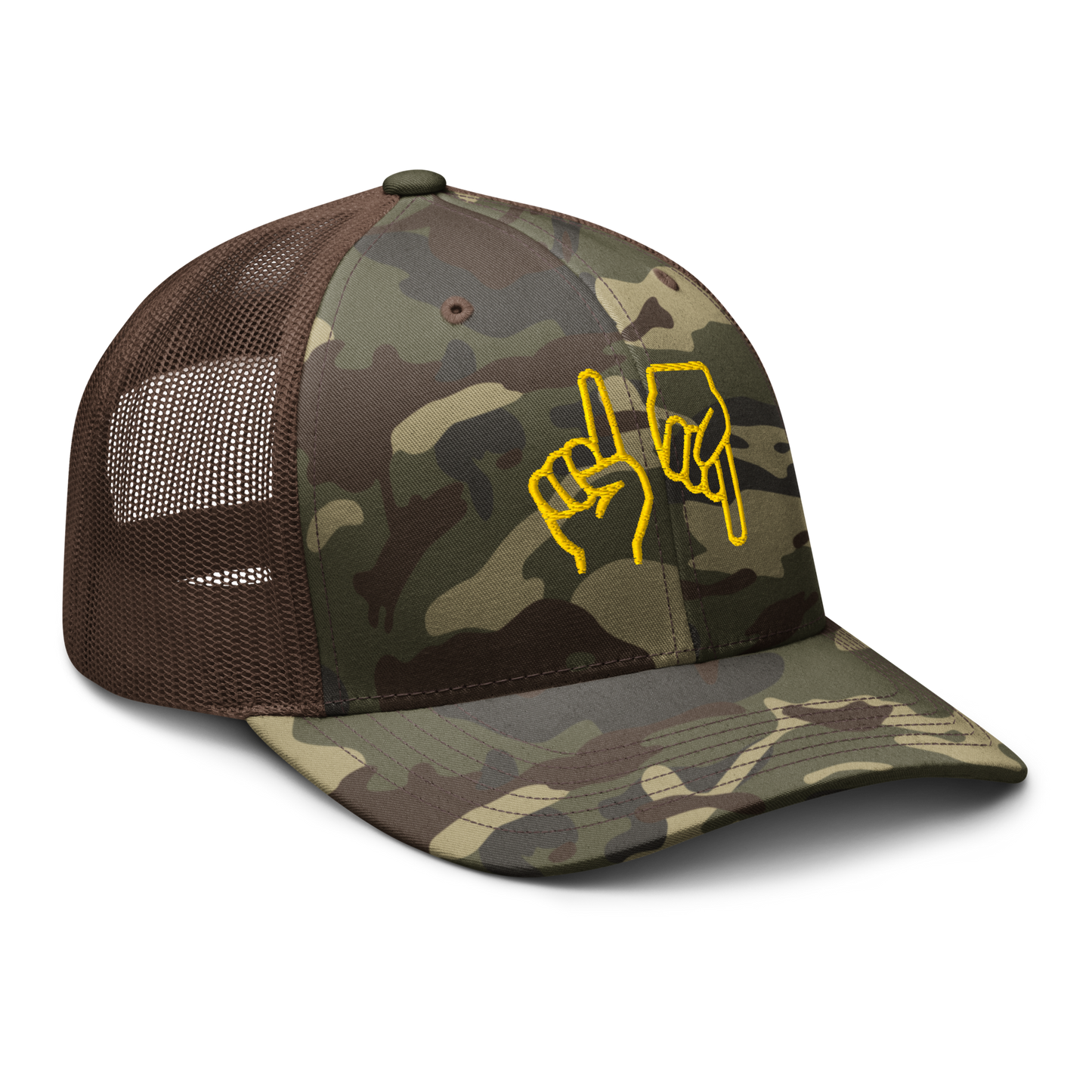 1 DOWN CAMO TRUCKER HAT